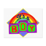 It's a boy with rainbow colors post cards