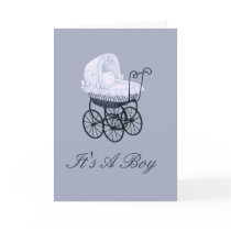 It's A Boy With Stroller Birth Announcement cards by bwmedia It's A Boy With Stroller Birth Announcement cards
