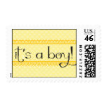 it's a boy - yellow scallop detail stamps