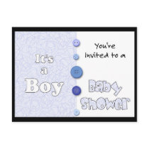 It's a Boy You're Invited to a Baby Shower postcards by dndartstudio It's a Boy You're Invited to a Baby Shower postcards