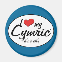 It's a Cat! I Love My Cymric Fridge Magnets