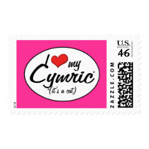 It's a Cat! I Love My Cymric Postage Stamps
