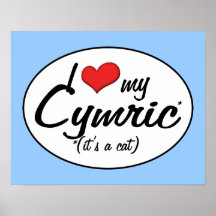 It's a Cat! I Love My Cymric Posters