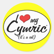 It's a Cat! I Love My Cymric Round Sticker