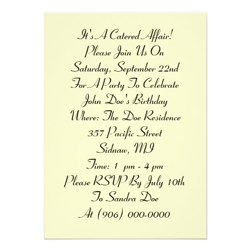 It's A Catered Affair Chef Party Invitations Any