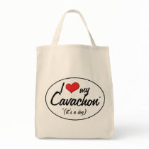 It's a Dog! I Love My Cavachon Canvas Bags