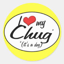 It's a Dog! I Love My Chug Stickers