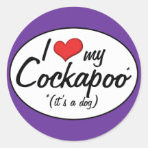 It's a Dog! I Love My Cockapoo Round Stickers