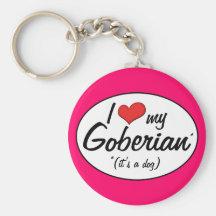 It's a Dog! I Love My Goberian Key Chain