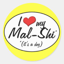 It's a Dog! I Love My Mal-Shi Sticker