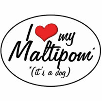It's a Dog! I Love My Maltipom Photo Cutouts