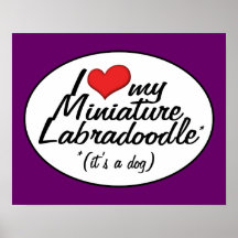 It's a Dog! I Love My Miniature Labradoodle Posters