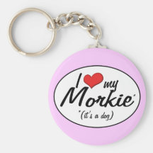 It's a Dog! I Love My Morkie Keychain