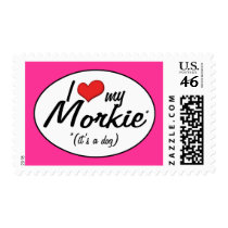 It's a Dog! I Love My Morkie Postage Stamps