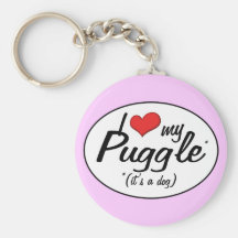 It's a Dog! I Love My Puggle Key Chain
