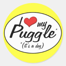 It's a Dog! I Love My Puggle Stickers