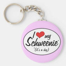 It's a Dog! I Love My Schweenie Key Chain