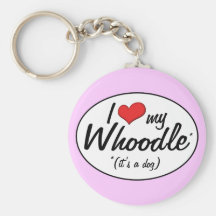 It's a Dog! I Love My Whoodle Keychains