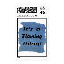 It's a flaming thing! postage stamp