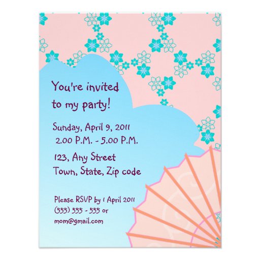 It's a geisha party time invitation!