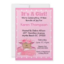 It's A Girl African American Baby Shower Invitations