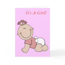 Its A Girl Announcement Card