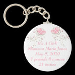 It's a Girl Announcement Keychain