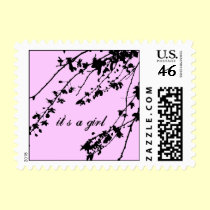 It's a Girl Announcement Postage postage by ViolettoDesigns It's a Girl Announcement Postage postage