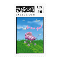 It's a Girl Baby Announcement Postage postage