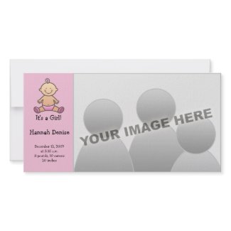 It's A Girl! Baby Birth Announcements photocard