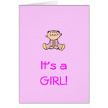 It's a Girl Baby cartoon Card