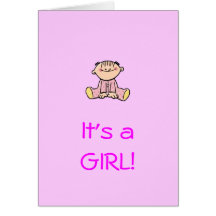 It's a Girl Baby cartoon Card