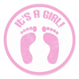 It's A Girl Baby Footprint Stickers sticker