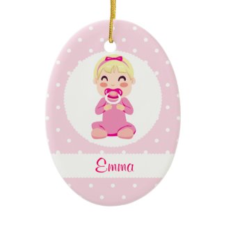 It's a Girl Baby Girl Design Ornaments