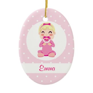It's a Girl Baby Girl Design Ornaments