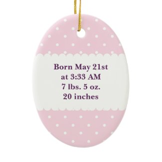 It's a Girl Baby Girl Design Ornaments