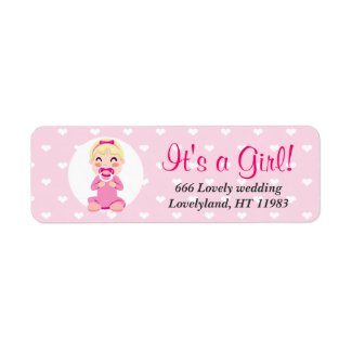 It's a Girl Baby Girl Design Return Address Labels
