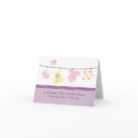 It's a Girl Baby Laundry Thank You Card (purple)