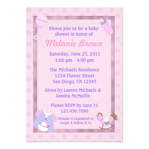 It's A Girl Baby Shower Invite