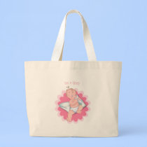 It's a Girl! Baby With Bottle Button bags