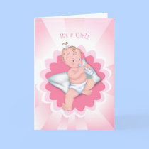 It's a Girl! Baby With Bottle cards