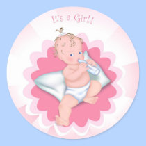 It's a Girl Baby with Bottle stickers