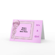 It's A Girl, Baby's Frame pink cards