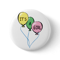 It's A Girl Balloons buttons