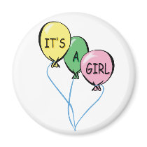 It's A Girl Balloons magnets