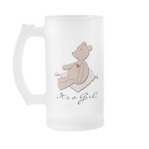 "It's a Girl" Bear Beer Mug by RedRider08 "It's a Girl" Bear Beer Mug