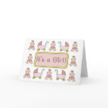 "It's a Girl!" Birth Announcement Greeting Card