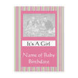 It's A Girl Birth Announcment Card Template Postcard