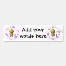It's a girl! bumper stickers