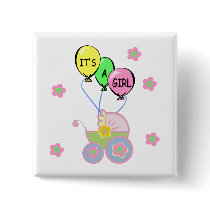It's A Girl! Pinback Button